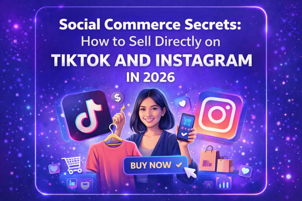 Selling products on TikTok and Instagram in 2026 social commerce concept